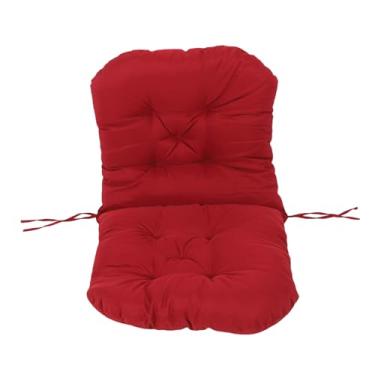 Imagem de Almofada da Cadeira de Balanço, Poliéster PP Cotton Proof Tuffed Banking Chair Cushion Resiliente para Interno (Vinho vermelho)