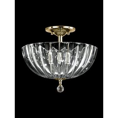 Imagem de Dale Tiffany GH11233PB Luminária de montagem embutida de cristal, latão polido