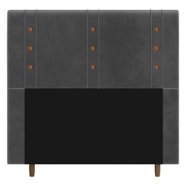 Imagem de Cabeceira Cama Box Casal Queen Size Roma 160cm Suede Cinza