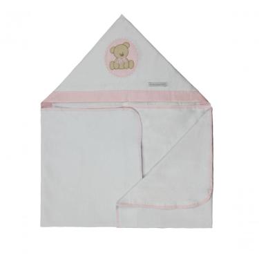 Imagem de Toalha De Banho Em Malha Urso Bolacha Rosa