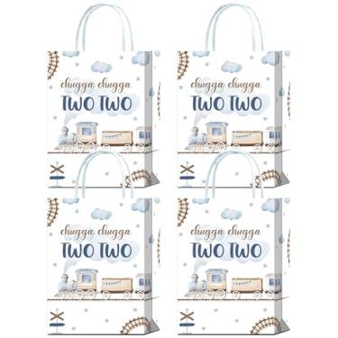 Imagem de 16 peças Chugga Chugga Duas Decorações de Festa Sacos de Brindes de Trem - Sacos de lembrancinha de 2º aniversário para Choo Choo I'm 2 Celebrations, Decorações de aniversário de trem para 2 anos de