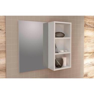 Imagem de Armário De Banheiro C-espelho Bn3609 3 Nichos 60cm Cor Branco - Tecno Mobili