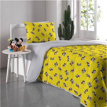 Imagem de Edredom Solteiro Portallar Malha Disney Mickey 90a 150mx220m Cinza