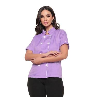 Imagem de Dolma Chef Feminina Manga Curta Lilás Celine - Gardenia Jalecos, M