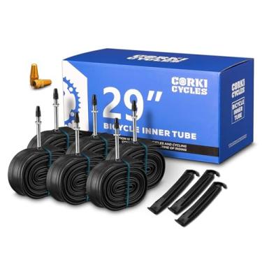 Imagem de corki Câmaras De Ar Para Mountain Bike 29" X 1,75 1,95 2,0 2,1 2,125 2,25 2,3 2,35 2,4 Pneus Bicicleta Mtb Com Válvula Presta 48 Mm, Pacote 6