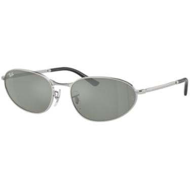 Imagem de Pacote de óculos de sol Ray-Ban RB3734: RB 3734 003/40 prata/verde espelhado prata cristal padrão e coleira de silicone antiderrapante universal