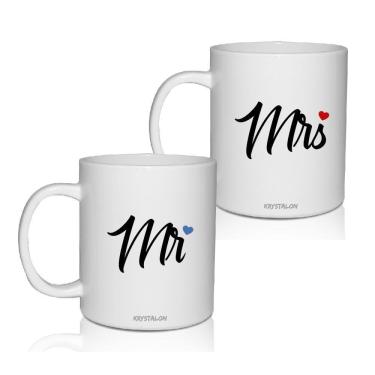 Imagem de Kit 2 Canecas Acrílico Mr&Mrs- Para Dia Dos Namorados
