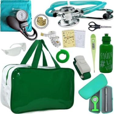 Imagem de Kit Bolsa Aparelho de Pressão Esfigmomanômetro Esteto Incoterm - Love 