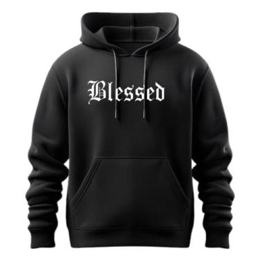 Imagem de Moletom Capuz Algodão Flanelado Premium Blessed - Hs, Preto, P