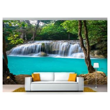 Imagem de Papel De Parede Cachoeira Natureza Mata 3D 6M² Nch130 - Você Decora