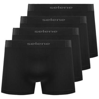 Imagem de Kit 4 Cueca Infantil Selene 12070 Microfibra Leve Menino, Preto, M