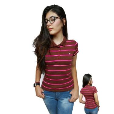 Imagem de Babylook gola polo feminina - H. MAJONI, P, Marrom