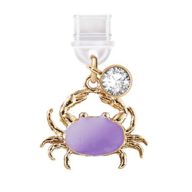 Imagem de ELISE & FONDA Porta de carregamento tipo C TP678, plugue antipoeira, pingente de celular Little Crab para iPhone 15/16/Samsung/OnePlus/Xiaomi/oppo telefones Android (roxo)