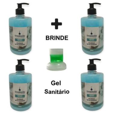 Imagem de 4 Sabonete Líquido Grande 500ml de Flor Algodão Premiun Aveludado Chei