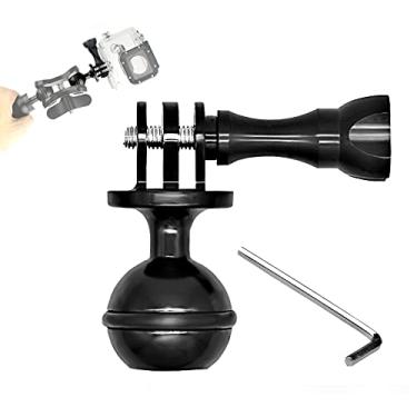 Imagem de Adaptador de montagem esférico, Gopro ram Mount para Gopro Série de gama completa/Coyote/GitUp/AKASO/SJCAM Sports Camera, Compatível com suportes de RAM, suporte de câmera de ação de liga de alumínio (preto)