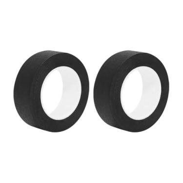 Imagem de ccHuDE 2 rolos de 50 m fitas de pintura preta rolos de fita adesiva para arte e artesanato fitas de papel de pintor fitas de sala de aula para professores fitas de etiquetagem graváveis fitas adesivas