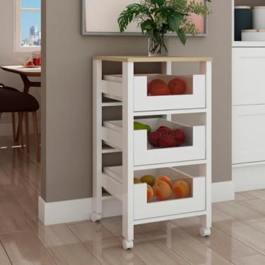 Imagem de Balcão Cozinha Fruteira Genialflex Adapthi Branco Savana