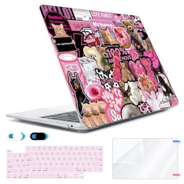 Imagem de HOHAIYOO Capa para MacBook Pro 13 polegadas 2022 2021 2020-2017 versão M2 M1 A2338 A2251 A2289 A2159 A1989 A1706 Touch bar, capa rígida de plástico e capa de teclado, protetor de tela e capa de webcam