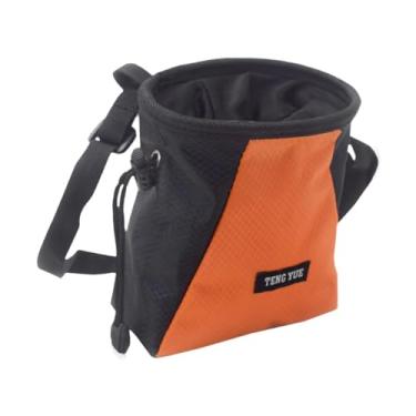 Imagem de Deevoka Bolsa de giz para escalada com cordão, bolsa de armazenamento leve, organizador para boulder, levantamento de peso, pole dance, treino, academia, Laranja