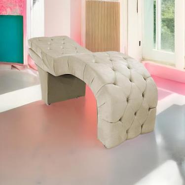 Imagem de Maca Estética com Encosto Dobrável Facial Capitonê Cílios Salão P02 Su