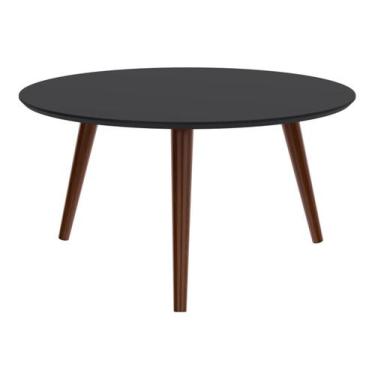 Imagem de Mesa Lateral Coimbra Preta Base Escura 70cm - 50511 - Sun House