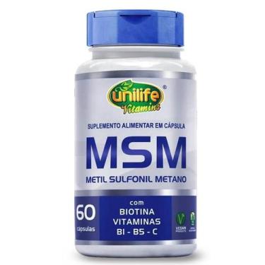 Imagem de Msm metilsulfonilmetano vitaminas biotina b1 b5 vitamina c 60 caps uni