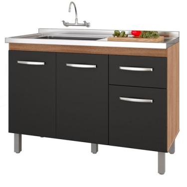 Imagem de Balcao P/ Pia Sem Tampo Anita 120 cm Mobbs - Moblis Móveis, Savana Pre