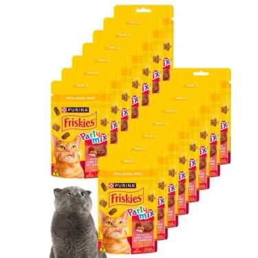 Imagem de Caixa Com 15 Petisco De Gato Purina Friskies Sabor Carne Para Todos Ta