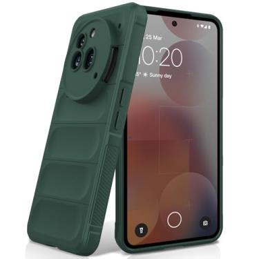 Imagem de BonYonka Capa de silicone para Nothing Phone 3a Pro, forro de microfibra antiarranhões, capa à prova de choque com proteção para câmera, verde