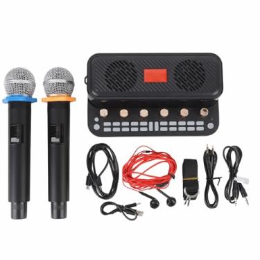Imagem de Jectse de Misturador de karaokê de Microfone Sem Fio Com Console de Placa de Som Digital, Pacote de Equipamentos de Podcast para Streaming, Microfones de Fone de Ouvido Incluídos