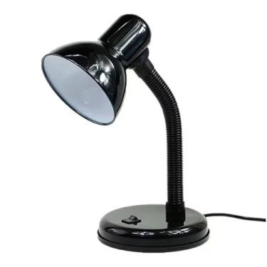 Imagem de Luminária Abajur Flexível Leitura SEM Lâmpada Cuba de Metal Abajur Luminária Flexível Dobrável Articulável Mesa Base(PRETA)