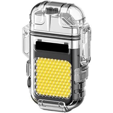 Imagem de Isqueiro Elétrico USB Tipo-C Recarregável, Design Transparente, Carregamento Universal