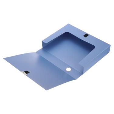 Imagem de M&G Caixa organizadora de arquivos, caixas de arquivo de plástico azul A4, pasta de arquivos, caixas de documentos, caixas com tampa para banco, escritório, casa, 30 x 23 x 5 cm