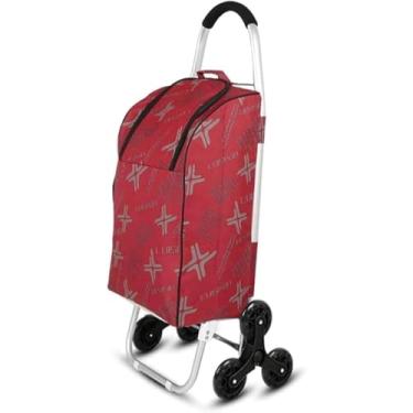 Imagem de Carrinho De Compras Carrinho De Compras Com 6 Rodas De Isolamento De Liga De Alumínio Dobrável Escada De Escalada Carrinho De Compras Carrinho De Compras, A, 45x36x100cm