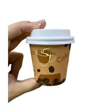 Imagem de Copo 80 Ml Em Papel para Café com Tampa Branca- Pacote com 50 unidades