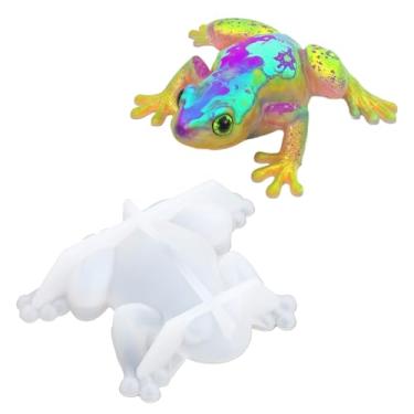Imagem de Mabor Molde de silicone sapo, moldes de fundição de epóxi animal 3D para artesanato faça você mesmo, molde fofo em forma de sapo para mesa, casa, jardim, paisagem, suprimentos, 10 cm