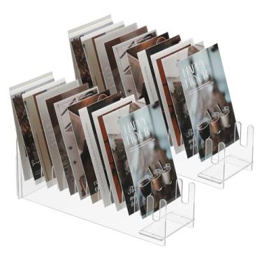 Imagem de PATIKIL 2 unidades, suporte de exibição de cartão de felicitações transparente de 12 camadas, suporte de exibição de adesivo de acrílico, organizador de porta-cartões postais portátil para envelopes