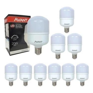 Imagem de Kit 10 Lâmpadas 20w Avant Bulbo LED Bivolt 6500k Branco Frio