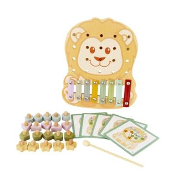 Imagem de Luwecf Xilofone de madeira para crianças Glockenspiel Wood Habilidade de motor fino Knock Hand Piano Toy com para crianças orquestras escolares