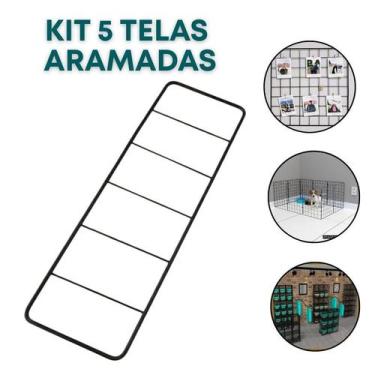 Imagem de Kit 5 Telas Aramada 10x30cm Mural Criativo Fotos Inspirações Mood Boar