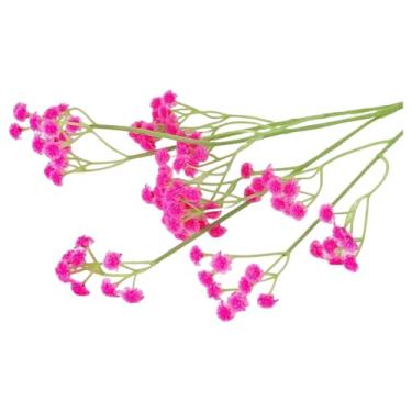 Imagem de 10 peças, simulação de hálito de bebê, plantas, caules e folhas, adereços de flores falsas, decoração de casamento - rosa vermelha