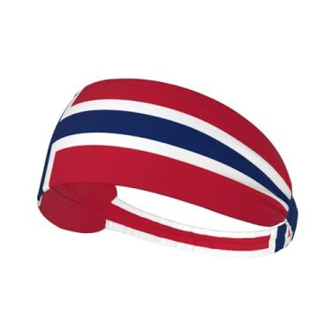 Imagem de Bandanas de corrida com bandeira da Noruega para homens e mulheres, faixas esportivas para basquete, tênis, ioga, treino, faixa de cabelo elástica antiderrapante