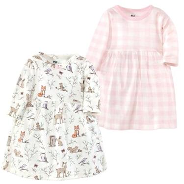 Imagem de Luvable Friends Hudson Baby, vestidos de manga comprida, pacote com 2, Madeiras místicas, 3 Anos