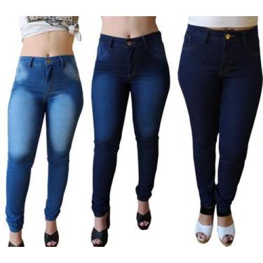 Imagem de Kit c/ 3 Calça Jeans Lycra Feminina Levanta Bumbum - Apollogy, 44
