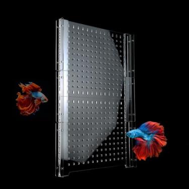 Imagem de Divisor de aquário de acrílico, divisor de tanque de peixes 10/15/20/55/75/125 galões, conjunto de separadores de tanque de peixes transparente de ajuste com ventosas (55 galões)