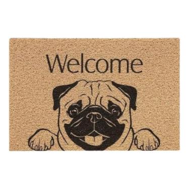 Imagem de Tapete De Entrada Capacho Pet 40cm X 60cm Cachorro Gato (Pug)