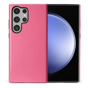 Imagem de ilikediy Capa para Samsung Galaxy S24 Ultra, HL2 Capa Clássica Rosa Choque Híbrida 2 Camadas Rígida Silicone Design Padrão Capa Protetora