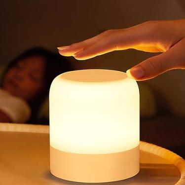 Imagem de FNMYCO Luz noturna portátil para bebê, luz de ovo de 3 cores para berçário, luz noturna recarregável para crianças, pequena luminária de mesa e cabeceira sem fio, lâmpada de LED sensível ao toque