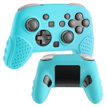 Imagem de FANPL Silicone Case for Nintendo Switch 2 Pro Controller, Soft Full Protective Cover for Switch 2 Pro, Comfortable Ergonomic Grip Design (Blue)