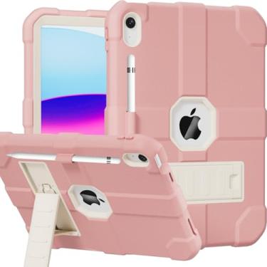 Imagem de Stweap Capa para iPad (A16) 11ª geração 11 polegadas 2025/iPad 10ª geração 10,9 polegadas 2022, capa protetora resistente [suporte de lápis embutido] para iPad 11/10 geração (rosa)